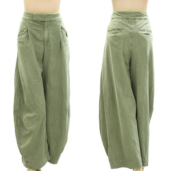 Free People Tegan Washed Barrel Trousers Pants Pleated High Waisted S NWD 282747 - Picture 9 of 10